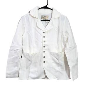 Sandrine Rose X Free People Demin Blazer Jacket  Button Up White Size XS